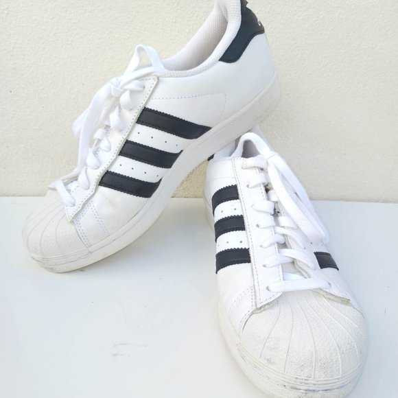 Adidas Men's Size 8.5 White Black Sneakers Shoes - Picture 3 of 13